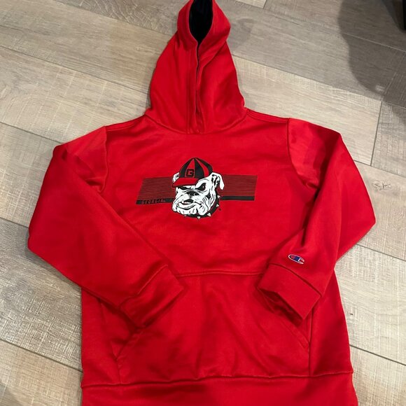 CHAMPION YOUTH YOUTH MEDIUM 7/8 HOODED SWEATSHIRT GEORGIA BULLDOG GO DAWGS - Picture 1 of 8